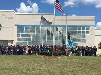 Smithfield Facility Raising Carolina Star Flag OPW Smithfield Facility Exterior